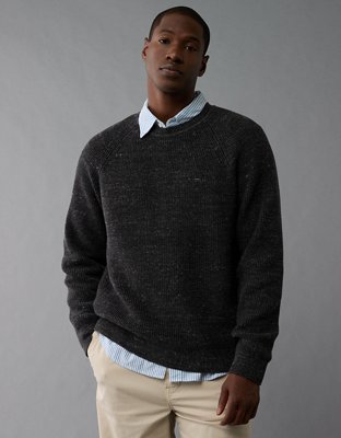 AE Long-Sleeve Shaker Crew Neck Sweater