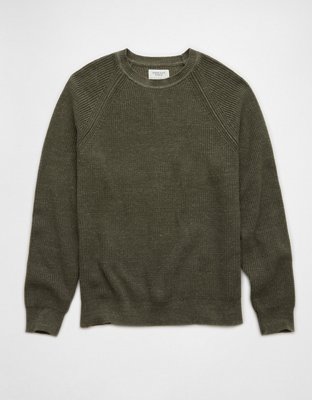 AE Long-Sleeve Shaker Crew Neck Sweater