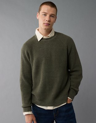 AE Long-Sleeve Shaker Crew Neck Sweater