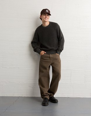 AE Shaker Stitch Crew Neck Sweater
