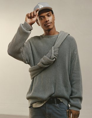 AE Shaker Stitch Crew Neck Sweater