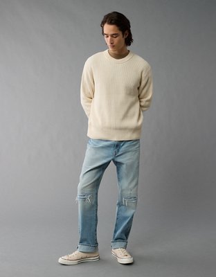 AE Shaker Stitch Crew Neck Sweater