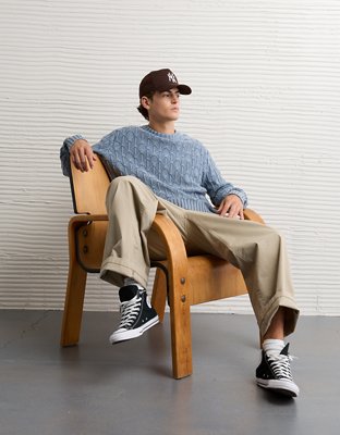 AE Shaker Stitch Crew Neck Sweater