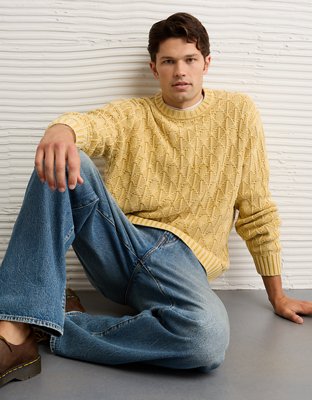 AE Shaker Stitch Crew Neck Sweater