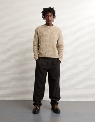 AE Cable Knit Crew Neck Sweater