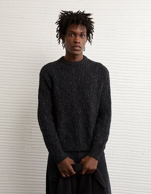 AE Cable Knit Crew Neck Sweater | American Eagle