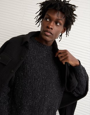 AE Cable Knit Crew Neck Sweater