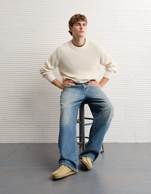AE Shaker Stitch Crew Neck Sweater