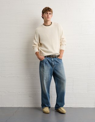 AE Shaker Stitch Crew Neck Sweater