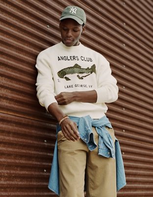 AE Suéter con Cuello Redondo y Gráfico de Trucha