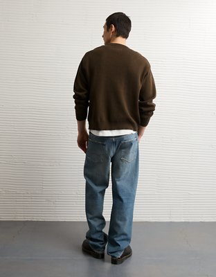 Мужской свитер American Eagle AE Cowboy Graphic Crew Neck, цвет: Оливковый — фото 2