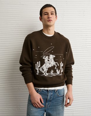 AE Cowboy Graphic Crew Neck Sweater