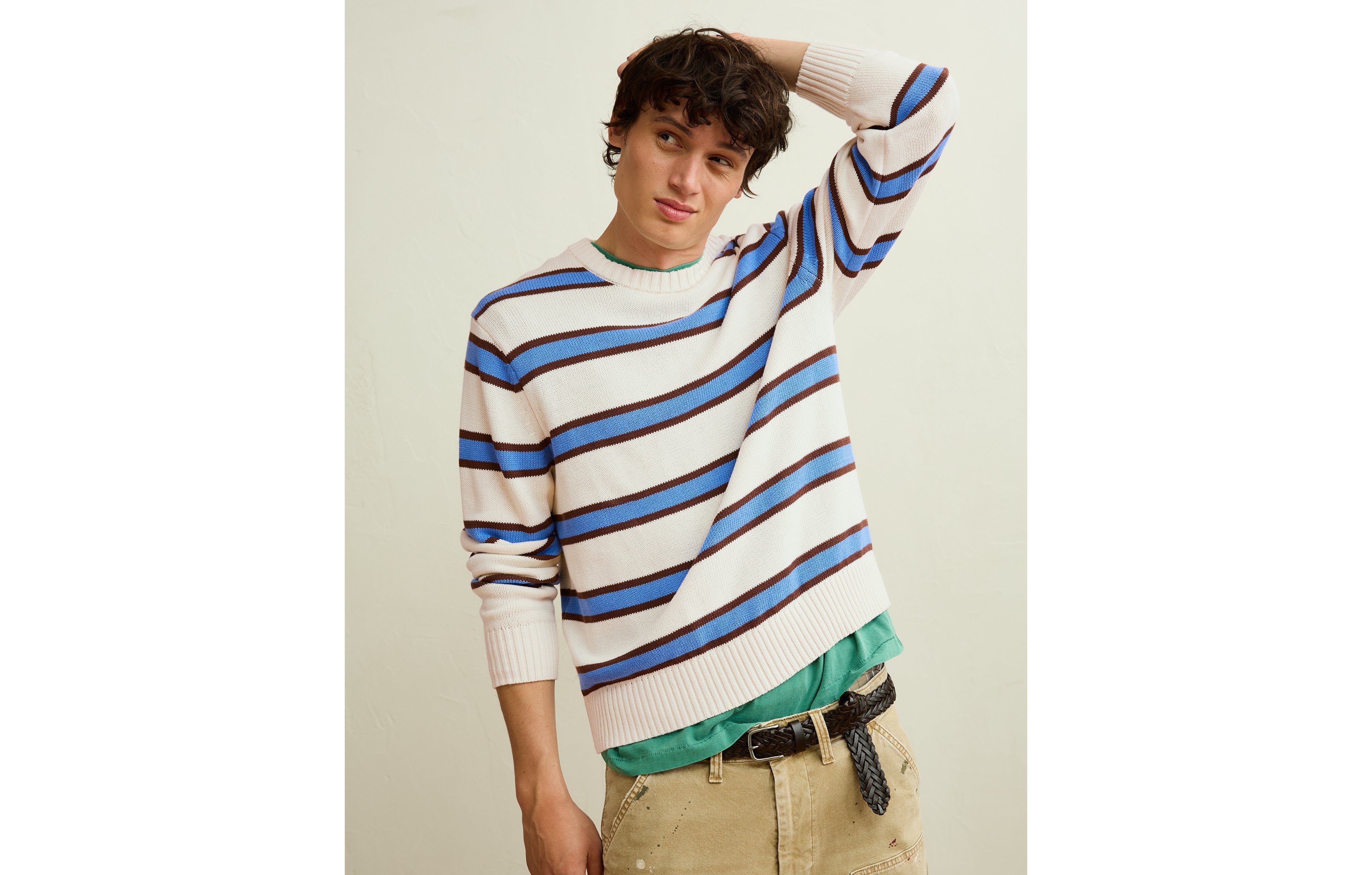 AE Striped Crew Neck Sweater