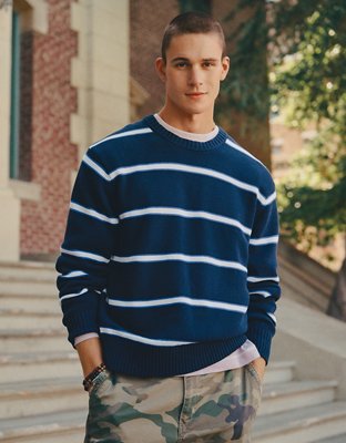 AE Striped Crew Neck Sweater