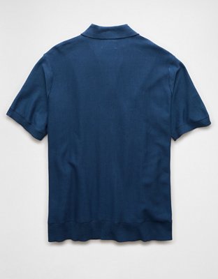 AE Weekend Button-Up Striped Sweater Polo Shirt