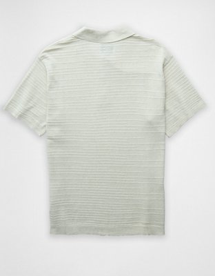 AE Camisa Polo Tejida de Mezcla de Lino