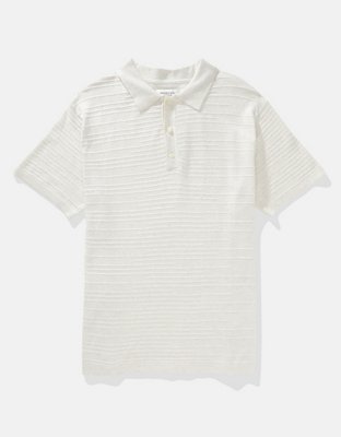 AE Linen-Blend Sweater Polo Shirt