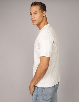 AE Camisa Polo Tejida de Mezcla de Lino