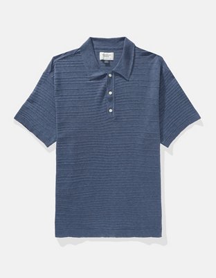 AE Linen-Blend Sweater Polo Shirt