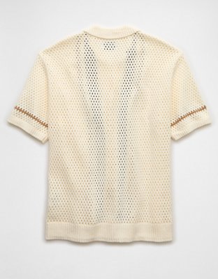 Polo en tricot boutonné au crochet Fin de semaine AE