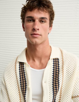 Polo en tricot boutonné au crochet Fin de semaine AE