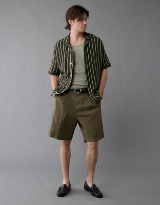 AE Weekend Pinstripe Button-Up Sweater Polo Shirt