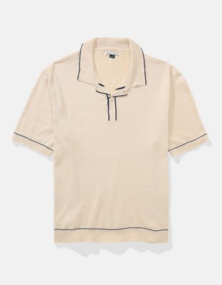 Polo en tricot de chandail à bordure couleur contrastante AE