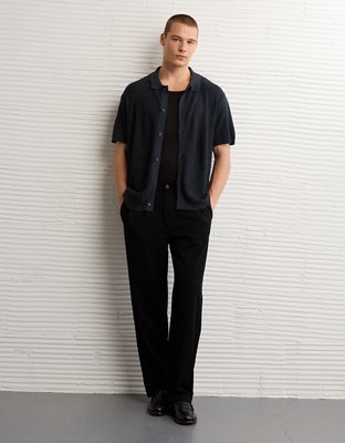 AE Waffle Button-Up Polo Shirt