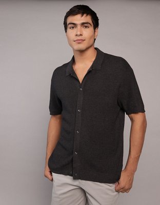 AE Waffle Button-Up Polo Shirt