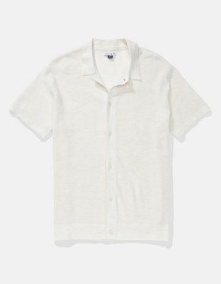 AEO Waffle Button-Up Polo Shirt