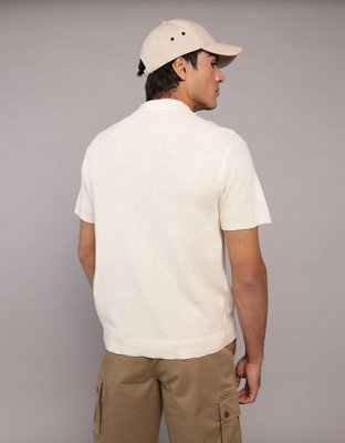 AEO Waffle Button-Up Polo Shirt