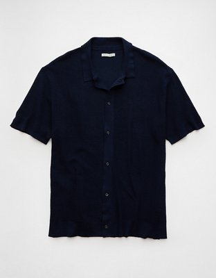 AE Waffle Button-Up Polo Shirt