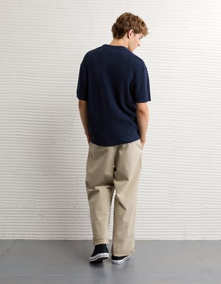 Polo boutonné gaufré AE