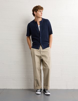 Polo boutonné gaufré AE