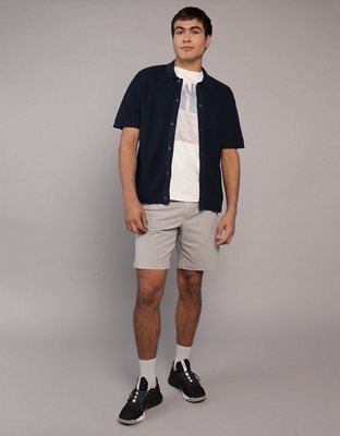 AEO Waffle Button-Up Polo Shirt