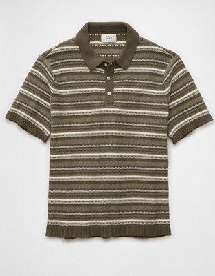 AE Weekend Striped Sweater Polo Shirt