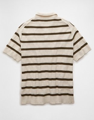 AE Weekend Striped Sweater Polo Shirt