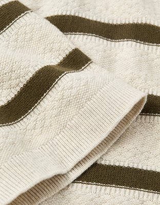 AE Weekend Striped Sweater Polo Shirt