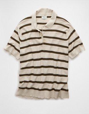 AE Weekend Striped Sweater Polo Shirt
