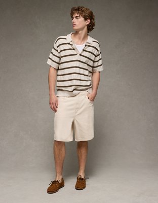 AE Weekend Striped Sweater Polo Shirt