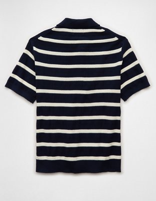 AE Weekend Striped Sweater Polo Shirt