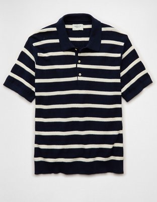 AE Weekend Striped Sweater Polo Shirt