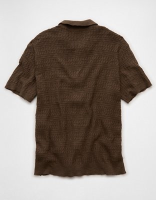 AE Weekend Button-Up Sweater Polo Shirt