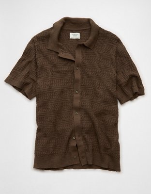 AE Weekend Button-Up Sweater Polo Shirt
