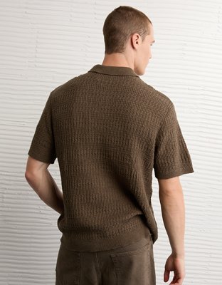 AE Weekend Button-Up Sweater Polo Shirt