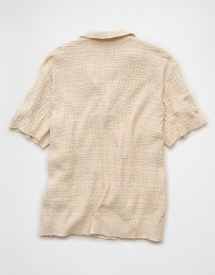 AE Weekend Button-Up Sweater Polo Shirt