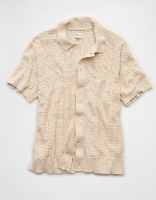 AE Weekend Button-Up Sweater Polo Shirt