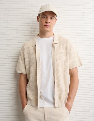 AE Weekend Button-Up Sweater Polo Shirt