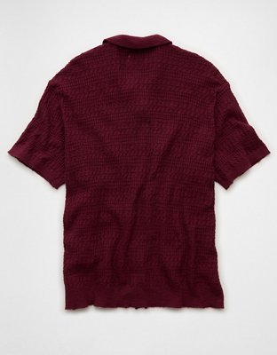 AE Weekend Button-Up Sweater Polo Shirt