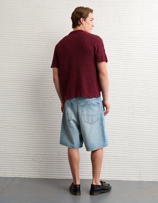 AE Weekend Button-Up Sweater Polo Shirt